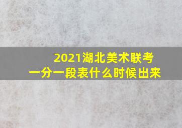 2021湖北美术联考一分一段表什么时候出来