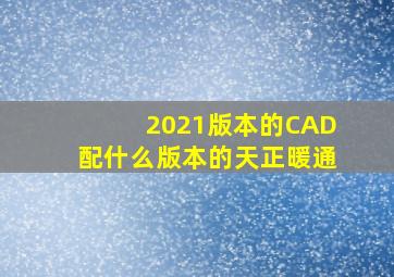 2021版本的CAD配什么版本的天正暖通