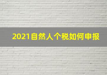 2021自然人个税如何申报