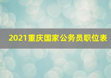 2021重庆国家公务员职位表