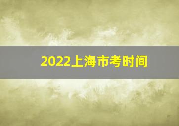 2022上海市考时间