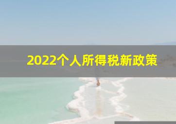 2022个人所得税新政策