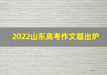 2022山东高考作文题出炉