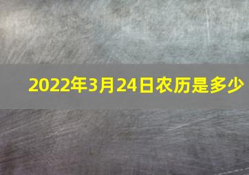 2022年3月24日农历是多少