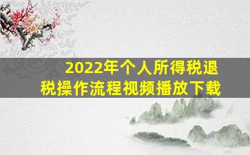 2022年个人所得税退税操作流程视频播放下载