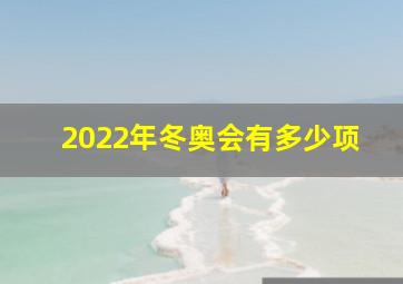 2022年冬奥会有多少项