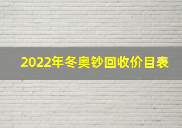 2022年冬奥钞回收价目表