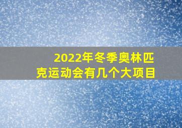 2022年冬季奥林匹克运动会有几个大项目