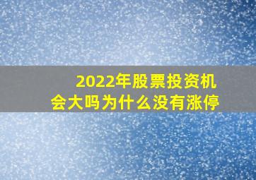 2022年股票投资机会大吗为什么没有涨停