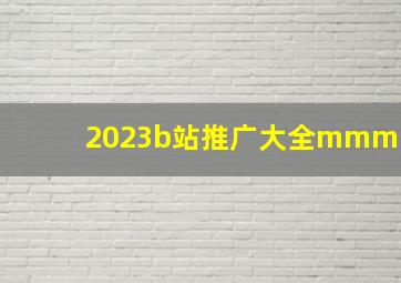 2023b站推广大全mmm