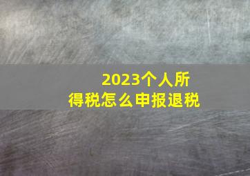 2023个人所得税怎么申报退税