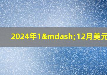 2024年1—12月美元趋势