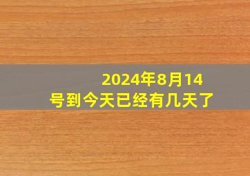 2024年8月14号到今天已经有几天了