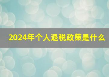 2024年个人退税政策是什么