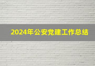 2024年公安党建工作总结