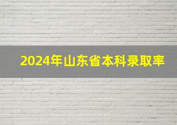 2024年山东省本科录取率