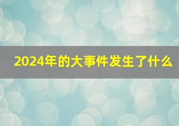 2024年的大事件发生了什么