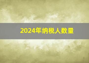 2024年纳税人数量