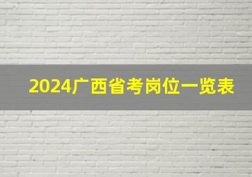 2024广西省考岗位一览表