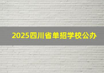 2025四川省单招学校公办