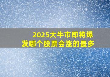 2025大牛市即将爆发哪个股票会涨的最多