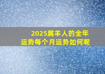 2025属羊人的全年运势每个月运势如何呢