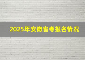 2025年安徽省考报名情况