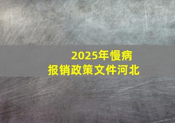 2025年慢病报销政策文件河北