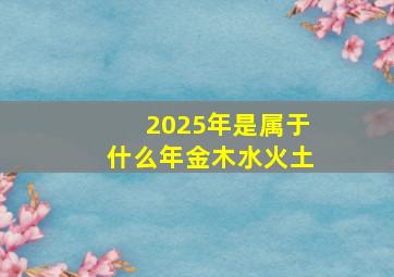 2025年是属于什么年金木水火土