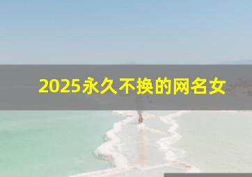 2025永久不换的网名女