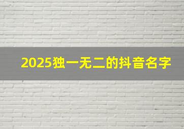 2025独一无二的抖音名字