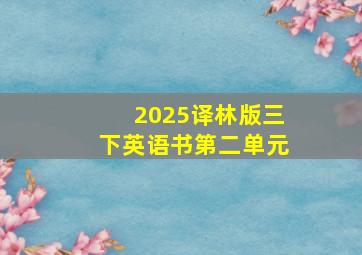 2025译林版三下英语书第二单元