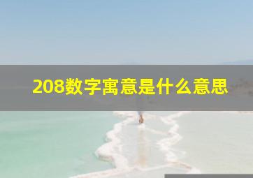 208数字寓意是什么意思