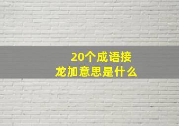 20个成语接龙加意思是什么