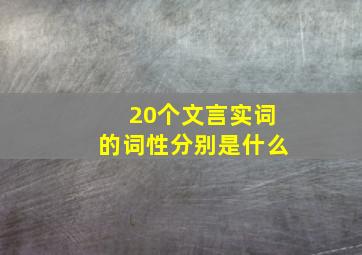 20个文言实词的词性分别是什么