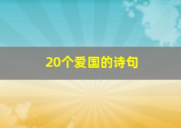 20个爱国的诗句