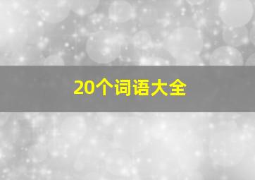 20个词语大全