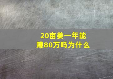 20亩姜一年能赚80万吗为什么