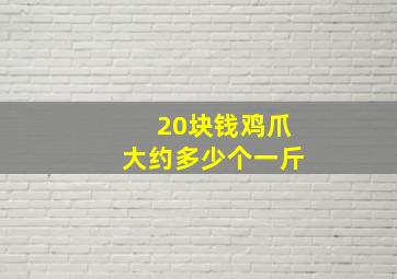 20块钱鸡爪大约多少个一斤