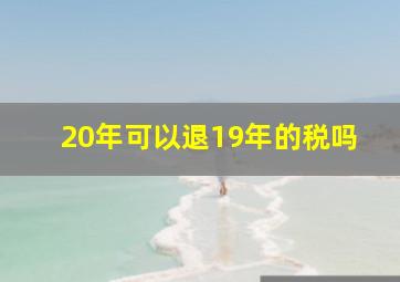 20年可以退19年的税吗