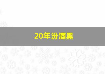 20年汾酒黑