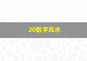 20数字风水