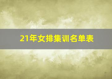 21年女排集训名单表