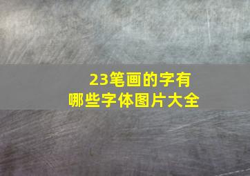 23笔画的字有哪些字体图片大全