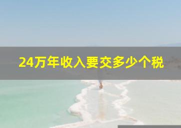 24万年收入要交多少个税