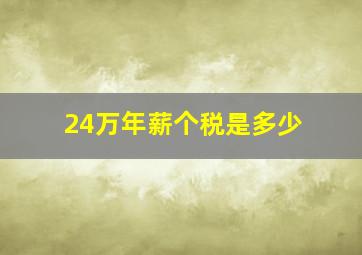 24万年薪个税是多少