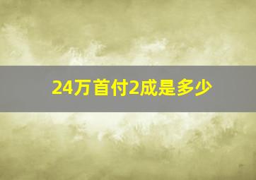 24万首付2成是多少