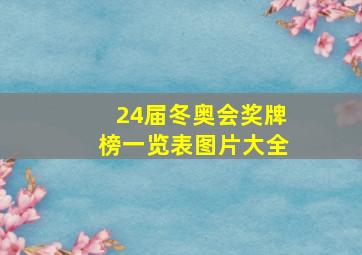 24届冬奥会奖牌榜一览表图片大全