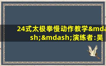 24式太极拳慢动作教学——演练者:吴阿敏