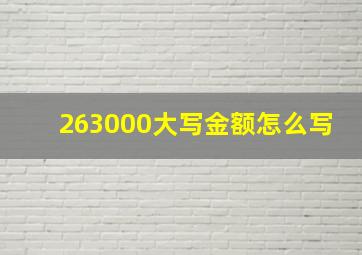 263000大写金额怎么写